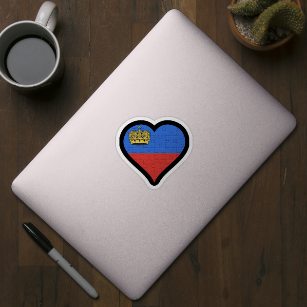 Liechtensteiner Jigsaw Puzzle Heart Design - Gift for Liechtensteiner With Liechtenstein Roots by Country Flags